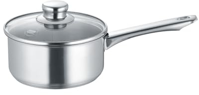 Berndes New Roma Stieltopf 16 cm inkl. Glasdeckel, Edelstahl, poliert