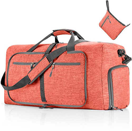 Vomgomfom 65L Reisetasche mit Schuhfach, Große Falttasche für Camping, Reisen, Fitness, Rosa