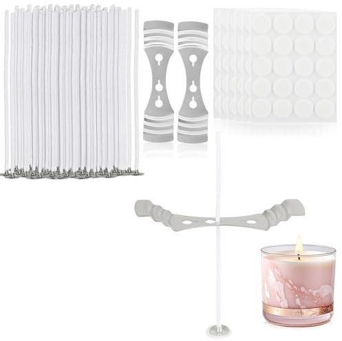 com-four® Set di stoppini da 12 cm per 120 Candele – Perfetti per Candele Fai da Te in Cera di soia, paraffina o Cera d’api (242 Pezzi - Set di Accessori)