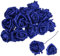 QUARKZMAN 50 Stück Glitzerrosen Künstliche Blumen, Gefälschte Rosen mit Stielen Schaumstoff Echt Touch Faux Rosen für Hochzeit Party Büro Dusche Zuhause Dekoration, Blau