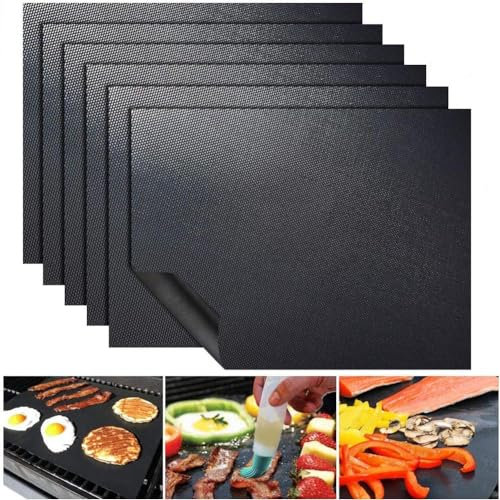 Mrltau 4 Láminas Permanentes para Horno Reutilizables, 40 x 33 cm, Estera Protectora Fácil de Limpiar, Alfombrilla para Barbacoa de Gas