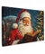 MuchoWow© Bild auf Leinwand Groß 120x80 cm XXL Weihnachtsdeko Schlafzimmer Bilder Badezimmer Wand Deko Wohnzimmer Weihnachtsgeschenke Bilderwand Geschenk Weihnachtsmann - Weihnachten - Weihnachtsbaum