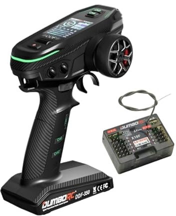 s-idee® RC-Auto - Fernbedienung mit 10-Kanal Empfänger für Hobbyisten & Technik-Enthusiasten - DDF350, Metall, schwarz,Auto,Panzer,Boot usw.