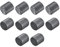 sourcing map 10pcs Rubber End Caps 27mm ID Vinyl Round End Cap Cover Screw Thread Protector Dark Grey