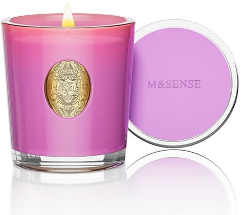 M&SENSE Duftkerzen im Glas Lavendel Kamille,290g Candle Duftkerze Natürliche Soja-Kerze,Bunte Kerzengeschenke für Frauen & Männer,Aromatherapie Kerze zur Entspannung,10.2 oz 55 Stunden Brenndauer