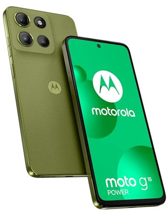 Moto g15 Power 256 Go, Smartphone debloqué, écran 6,72, Appareil Photo 50 MP, Batterie Haute capacité 6000 mAh, Iguana Green, Coque de Protection et câble USB C Inclus