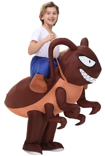 Poptrend Aufblasbares Kostüm Kakerlake, Kakerlake aufblasen Kostüme für Erwachsene Männer Frauen Halloween Kostüme Ride on Kakerlake aufblasbare Kostüm für Kinder Cosplay Party