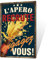 Ensemble de 6 Panneaux Métalliques Vintage Thème Alcool – Décor Humoristique pour Bars, Cafés et Cuisines (Apéro Time)