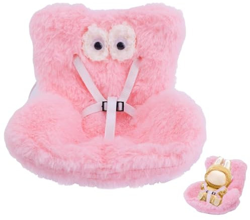 HBSFBH Auto Puppen Sicherheitssitz, Charakter Autositz für Puppen mit weichem pelzigem Kissen, Puppen Sicherheitssitz für den Auto Innenraum, Puppensicherheitssitz, zur Präsentation von 10–17cm