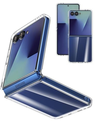 Cresee Hülle für Samsung Galaxy Z Flip 7 (2025) Case Transparent Harte Rückseite + Weiche TPU Bumper Dünn Handyhülle Stoßfest Schutzhülle Cover für Z Flip7, Clear