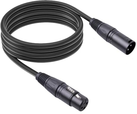 Rtinle XLR-Kabel, 3-Pol XLR Female auf 3-Pol XLR male, Stereo-Mikrofonkabel, für Studio, Bühne, Podcast, Live-Streaming, 2 m