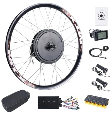 PANDA CYCLE 2000W E-bike Conversion Kits E-bike Rear Hub Kits 48V Motor with 26'' 27.5'' 29'' Wheel,Ebike Cycling Hub with Controller,LCD3 Display,Disc Brake (48V 2000W Rear 26 inch)