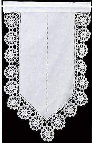Hossner Fensterdeko Gardine 75x45 cm H/B | weiß | 100% Baumwolle