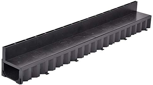 ACO HexDrain Brickslot Channel with black plastic slotted grating 1m