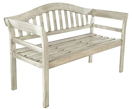 Gardenesque Curved Garden Bench - Grey Wooden Repton Queen - Perfect Outdoor Bench - 2 Person Seat - Durable and Comfortable Design - W53 x L128 x H80cm