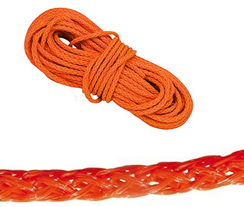 Cima Corda a Treccia Multifunzione di Sopravvivenza Arancione Galleggiante da 30 Metri e Diametro 80 mm con Gancio per Salvagente Anulare in Barca Nautica utilizzo Campeggio Scout