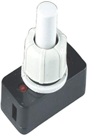 PBS-17A 250V 3A M10 Mini Interruptor de Botón de Encendido/Apagado Autoblocante para Lámpara de Mesa, Blanco, Paquete de 6