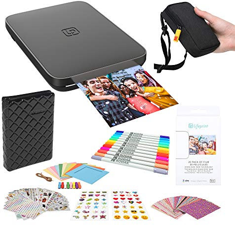 Lifeprint Impresora portátil de fotografía y Video 3x4.5. (Negro) Kit de Marcos de Fotos