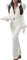 Minetom Damen Einteiliger Skioverall Winter Warme Schnee Skifahren Sätze Outdoor Jumpsuit Langer Overall mit Kapuze Reißverschluss Skianzüge wasserdicht Schneeanzug Weiß 46