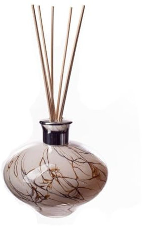 Amelia Art Glass Oval Reed Diffuser - Cream Marble