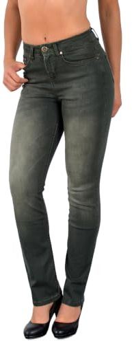 ESRA Straight Fit Jeans Damen High Wasit Damen Jeans Stretch Übergröße G800 | Atmungsakktives Material , einzigartige Coloured Jeans , Aus hochwertigen und langlebigen Materialien