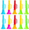 TOYANDONA 30 Stücke Mini Plastik Trompete Spielzeug Vuvuzela Stadion Horn Musikinstrumente Pädagogische Spielzeug Trompete Horn Für Kinder Kinder Blowing Toys Party Requisiten ( Zufällige