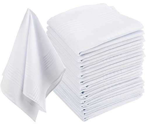 Herren Stofftaschentücher Weiß 40CM 15PCS Herren Stoff Taschentücher Baumwolle 1OO% Herrentaschentücher Stofftaschentücher Herren Handkerchief Baumwolle Herrentaschentücher Stofftaschentuch Herren Set