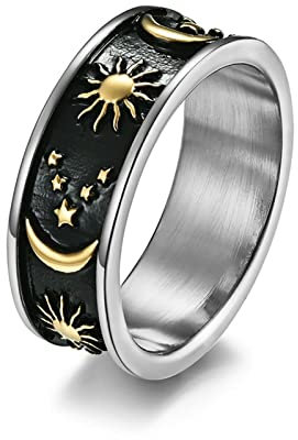 Freundschaftsringe Beste Freundinnen, Eheringe 67 Gold Stern Mond Sonne Modeschmuck Geschenk