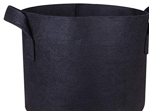 Leeadwaey Pot de fleurs en tissu non tissé avec racines rondes de 70 litres - Noir