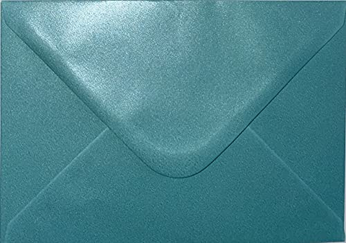 133mm x 184mm envelopes for Greeting Cards Wedding Invitation Crafts Coloured Envelopes - Pack of 15 Envelopes (Pearl Turquoise)