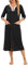 Verve Jelly Women Robes Half Sleeve Lightweight Robe Soft Zipper Sleepwear Casual Bathrobe Ladies Loungewear with Pockets Black XL