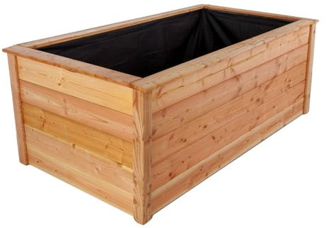 Gartenwelt Riegelsberger Modernes Hochbeet 180x100 cm Höhe 73 cm aus Lärchenholz 27 mm glatt Gemüsebeet Gartenbeet Kräuterbeet