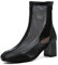 WOkismD Stivaletti Eleganti da Donna con Tacco Grosso Stivaletti a Punta Tonda con Cerniera Stivaletti Estivi in Rete Sandali con Tacco Medio Stivali a metà Polpaccio Comfort Scarpe Casual,Nero,44