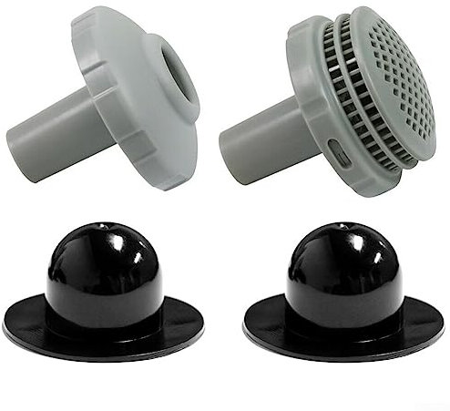 Für Intex Anschluss-Set Ø 32 mm- Oniissy Poolauslass-Sieb Pool-Stopper, Ersatz-Einlassdüse für oberirdische Poolschlauch-Adapter, Schwarz