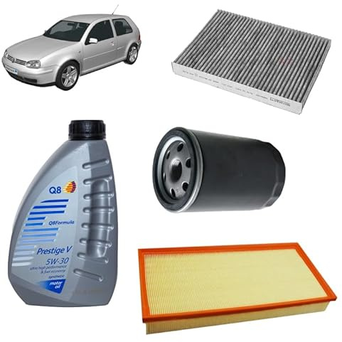 Kit tagliando 3 filtri + 5L olio Q8 5W30 per Volkswagen Golf 4 IV 1.6/1.6 FSI benzina