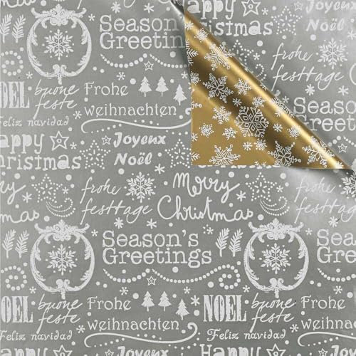 Geschenkpapier Bicolor silber/gold 50 cm x 50 m, 1 Rolle(n)