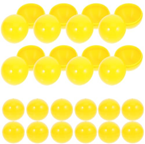 jojofuny 50 StüCk Tombola Bälle: 3cm Lotter Bingo Bälle für Bingo Kugeln - Kleine Befüllbare Teilbare Plastikkugeln für Partyspiele Spiel Zubehör - Gelb
