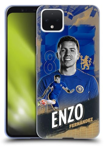 Head Case Designs Offizielle Chelsea Football Club Enzo Fernández 2023/24 Erstes Team Soft Gel Handyhülle Hülle kompatibel mit Google Pixel 4