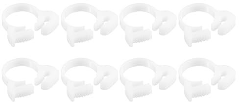 sourcing map Double Gripping Nylon Hose Clamps, 8pcs 18.4-20.5mm Adjustable Double Snap Grip Plastic Hose Clamp for Fuel Line Hoses Plumbing