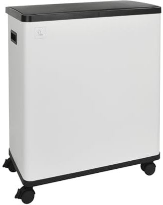 SVITA SR2X30 Poubelle à capteur, système de tri sélectif, 2 compartiments, 60 l, autonome, automatique, avec seau intérieur, roues, blanc
