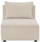 Juskys Mittelsofa Domas - modulares Sofa in Cord Beige - Wohnzimmer Couch mit Kissen - Modulsofa 130 kg belastbar - Sofagarnitur Wohnlandschaft