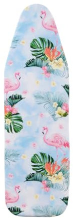 SHERWOOD Ironing Board Cover 124 x 38cm 100% Cotton Cover with Thick Felt Resists Scorching and Staining Adjustable Size Iron Board Cover (Flamingos,124 x 38cm)