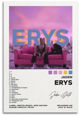 Zamm Jaden Smith ERYS Album-Poster, Wandkunst, Leinwandgemälde, Wohnzimmer, Schlafzimmer, Heimdekoration, Büro, Wandposter, Fitnessstudio, Kunstmalerei, 30 x 45 cm