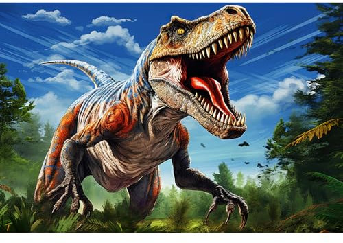 Jigsaw Puzzles 100 Pieces for Kids Jigsaw Puzzles for Kids 100 Piece Puzzle Educational Learning Toys for 6 7 8 9 Girls and Boys-Tyrannosaurus Rex