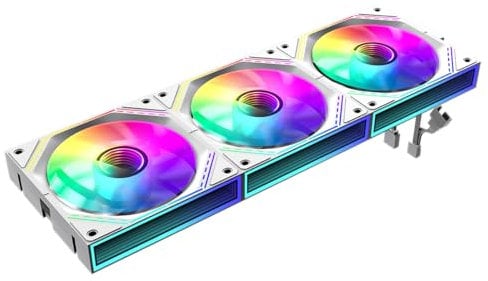 GameMax FN12A-S3I 120mm Linked PC Case Fans White with Infinity Mirror Center ARGB 5V 3pin Aura Sync 800-1600 RPM 4pin PWM - Triple Pack