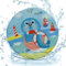 1x Sea Lion Design Splash Water Skimmer, Soft Foam Flying Disc Frisbee Beach Play Disc Toy, Beach Play Water Throwing Disc Pool Floating Water Toys for Kids and Adults 18cm