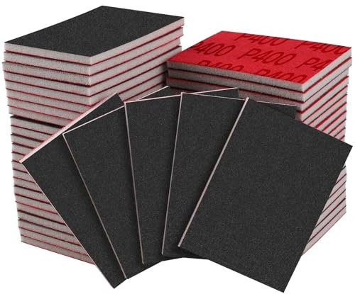Shineboc Spugne Abrasive,Blocchi Abrasivi da 20 Pezzi,400 Granulometria,lavabili e riutilizzabili,Per Lucidare Legno,Plastica, Metallo