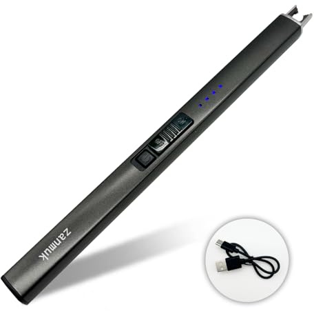 Zanmuk Candle Lighter Electric Lighters - USB Rechargeable Plasma Arc Lighters for Candle (Grey)