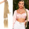 NJCXOLA Braid Extensions Pferdeschwanz Verlängerung mit Haargummi, 100 cm Lang Ponytail Geflochten Zöpfe Kunsthaar Haarverlängerung Zopf Haarteil Blond für Damen, Blond & Aschblond Gemischt