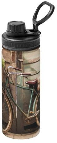 Vintage Bike 18oz Sports Insulated Water Bottle Stainless Steel Outdoor Water Bottle